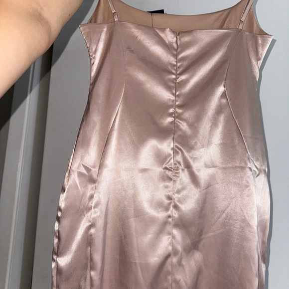 FashionNova Satin Blush Midi Dress - Picture 4 of 7
